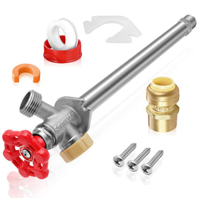 Boltigen twelve-inch anti-siphon sillcock outdoor faucet for frost protection.