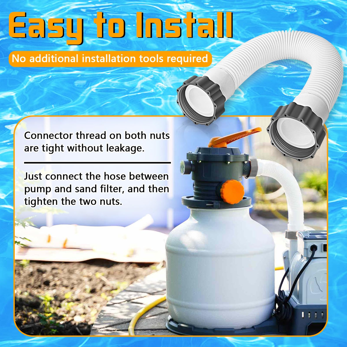 UV-resistant and chemical-ready hose suitable for saltwater systems.