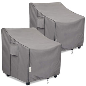 Boltlink patio chair cover closeup straps protects furniture from wind and rain.