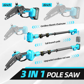 BOLTRISE 6-inch mini chainsaw for handheld cutting tasks.