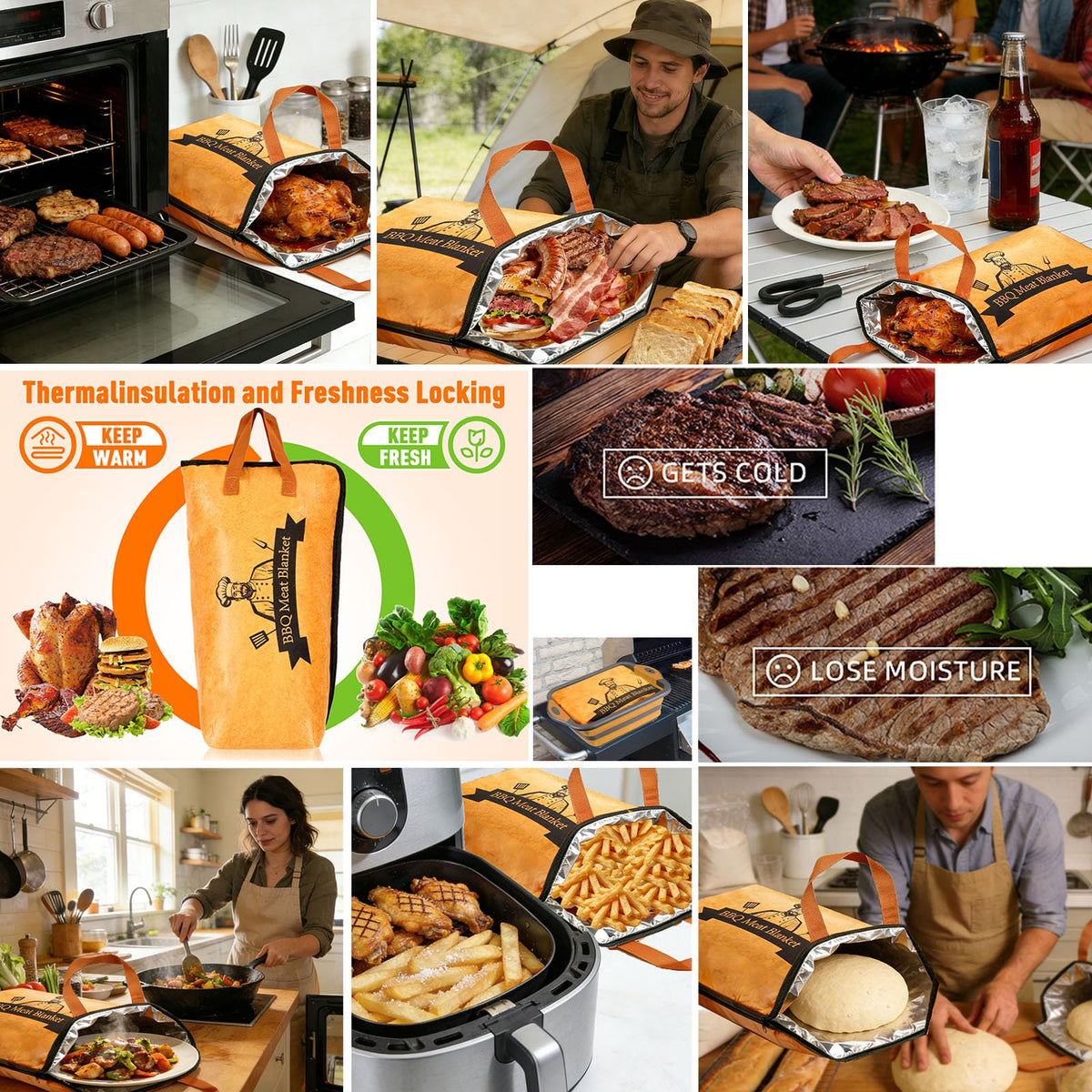 Bolycen BBQ Blanket leak-proof-zipper secures contents during transport.