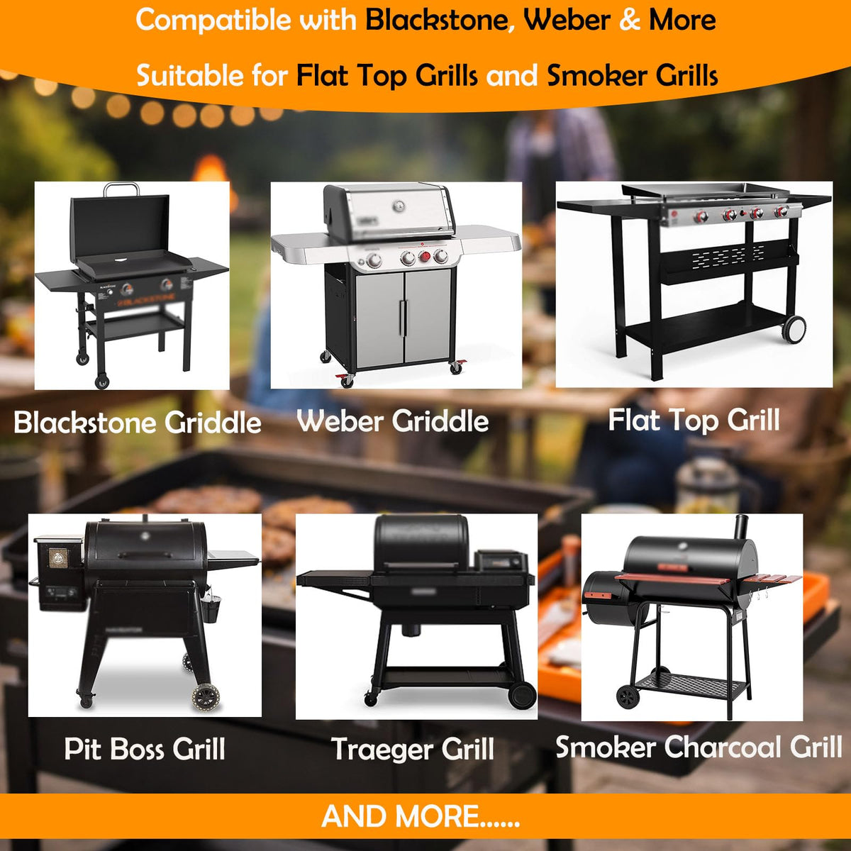 Bolycen griddle tool mat with eight slots ideal for grilling sessions.