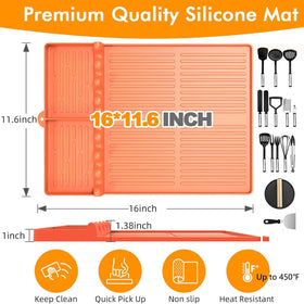 Bolycen mat on a side shelf organizes tools for quick access.