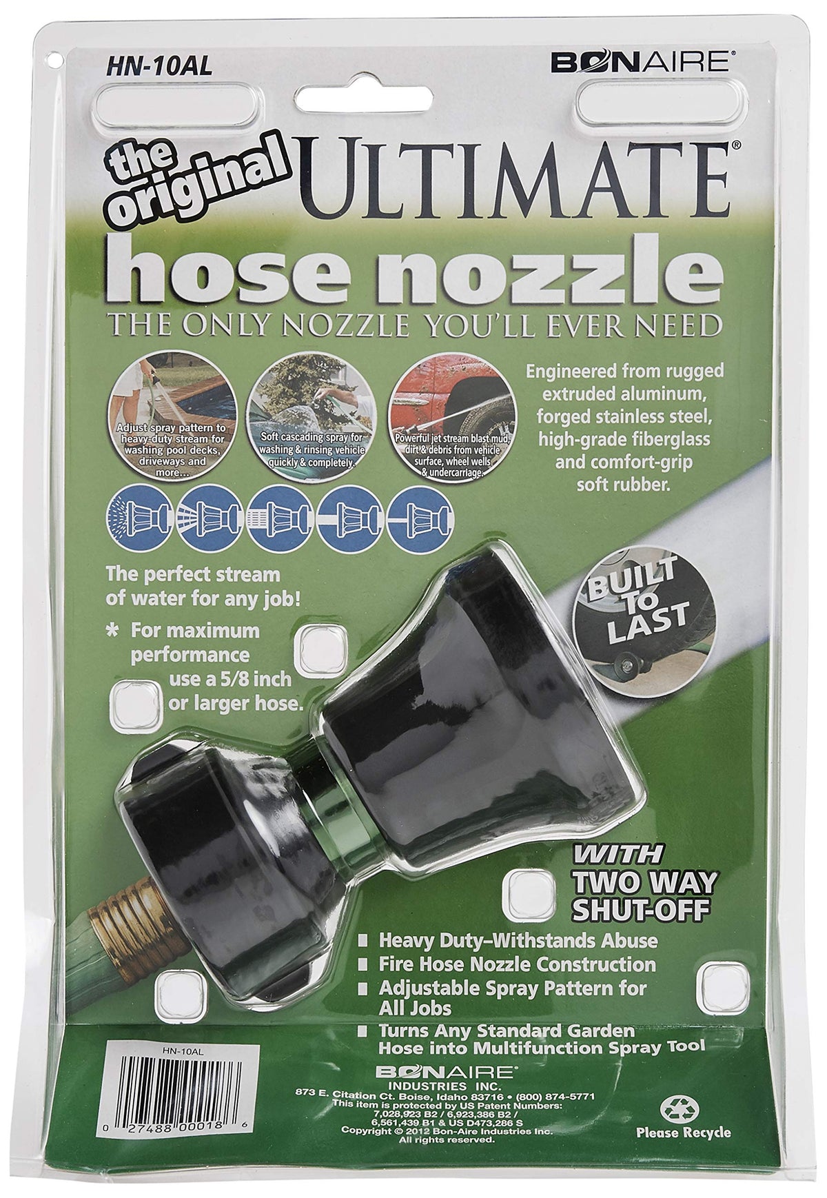 Leak-proof design ensures reliable watering with Bon-Aire nozzle