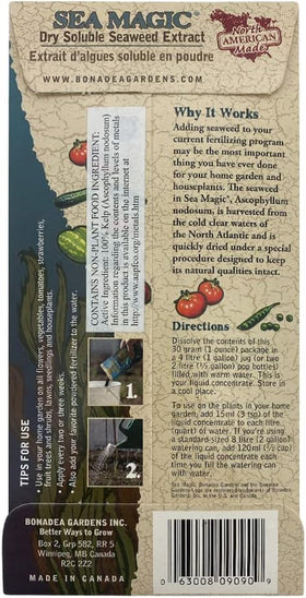 Bonadea Gardens Sea Magic dilution setup showing easy mixing for soil health.