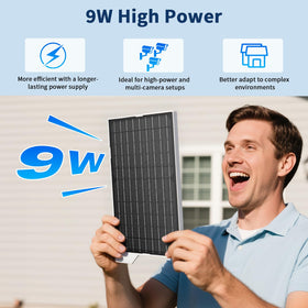 BONAI 9W solar panel with 10ft USB-C cable enables flexible mounting.