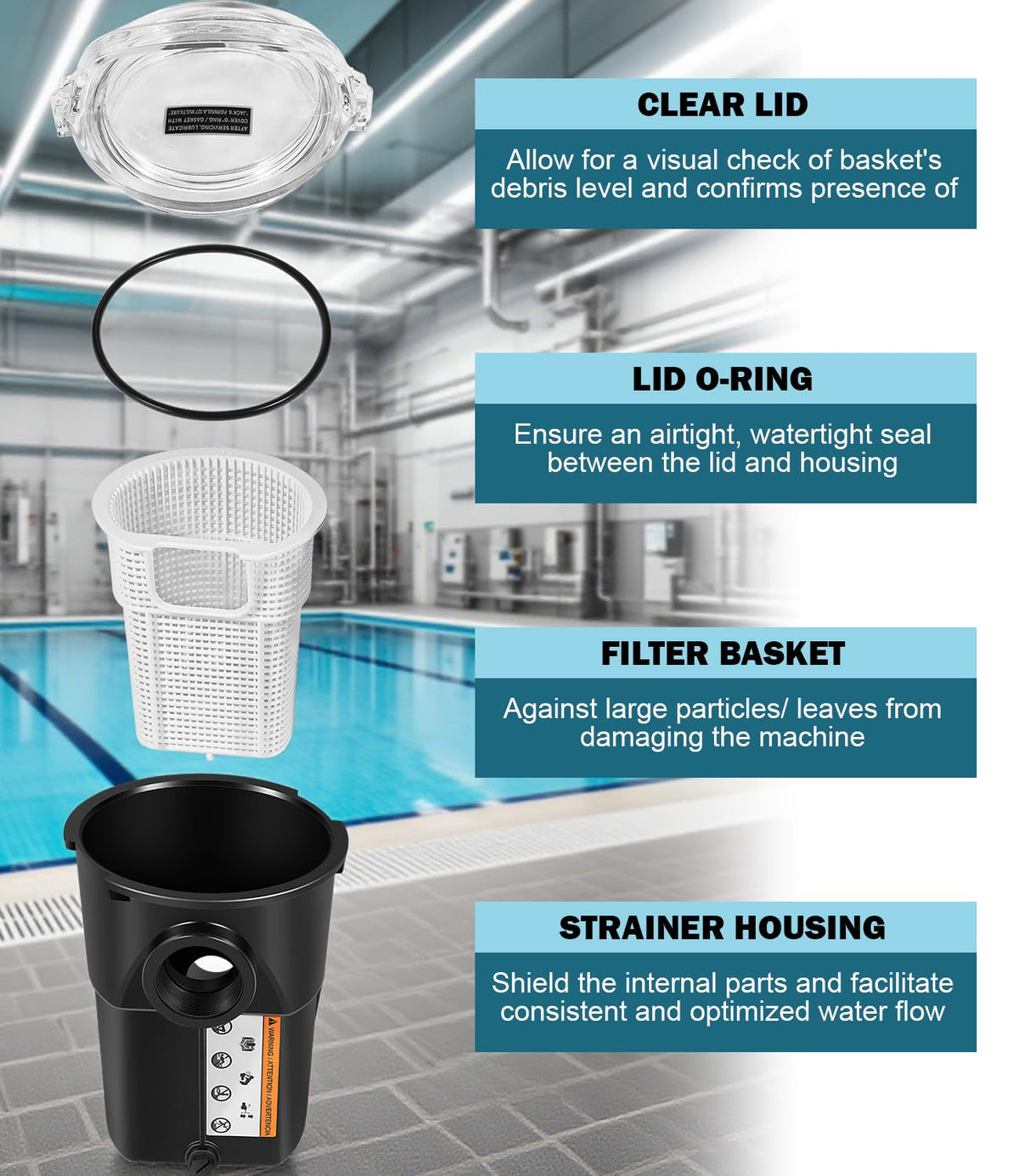 Bonbo SP1516 inlet/outlet ports, 1-1/2 FIP-MIP connections ensure steady flow