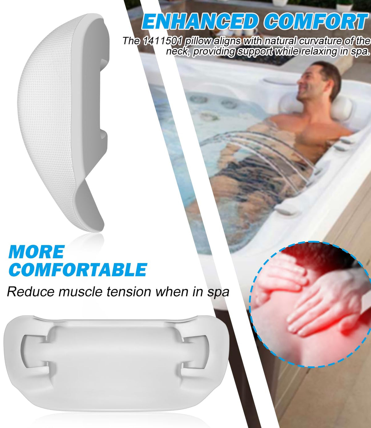 Premium polyurethane pillow material resists water and wear for long life