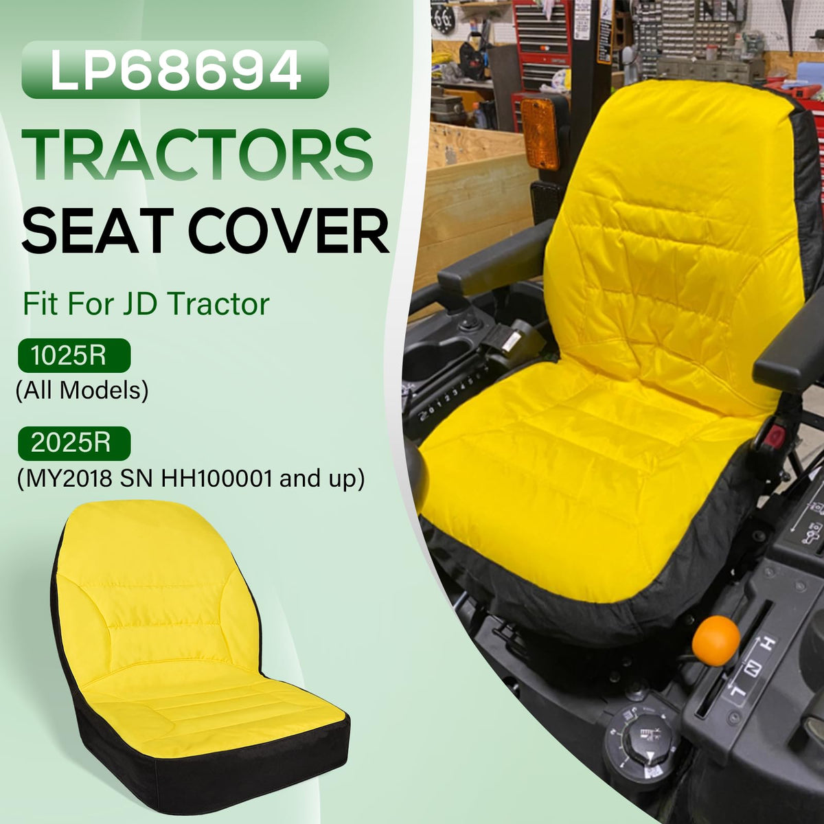Bonbo seat cover in Oxford 300D fabric adds durability and comfort.