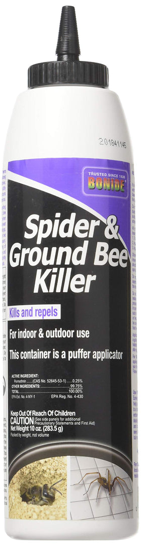 Bonide 363 spider and ground bee killer canister for indoor and outdoor use.