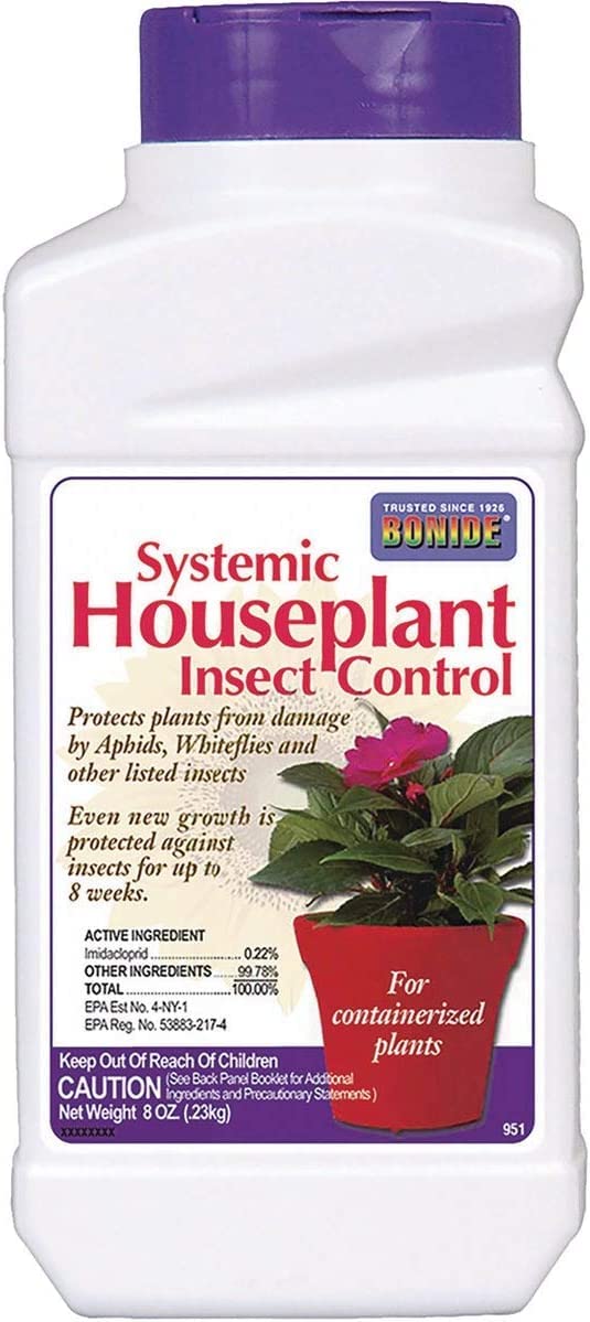 Bonide 951 systemic insect control granules for houseplants, ready to mix into soil.