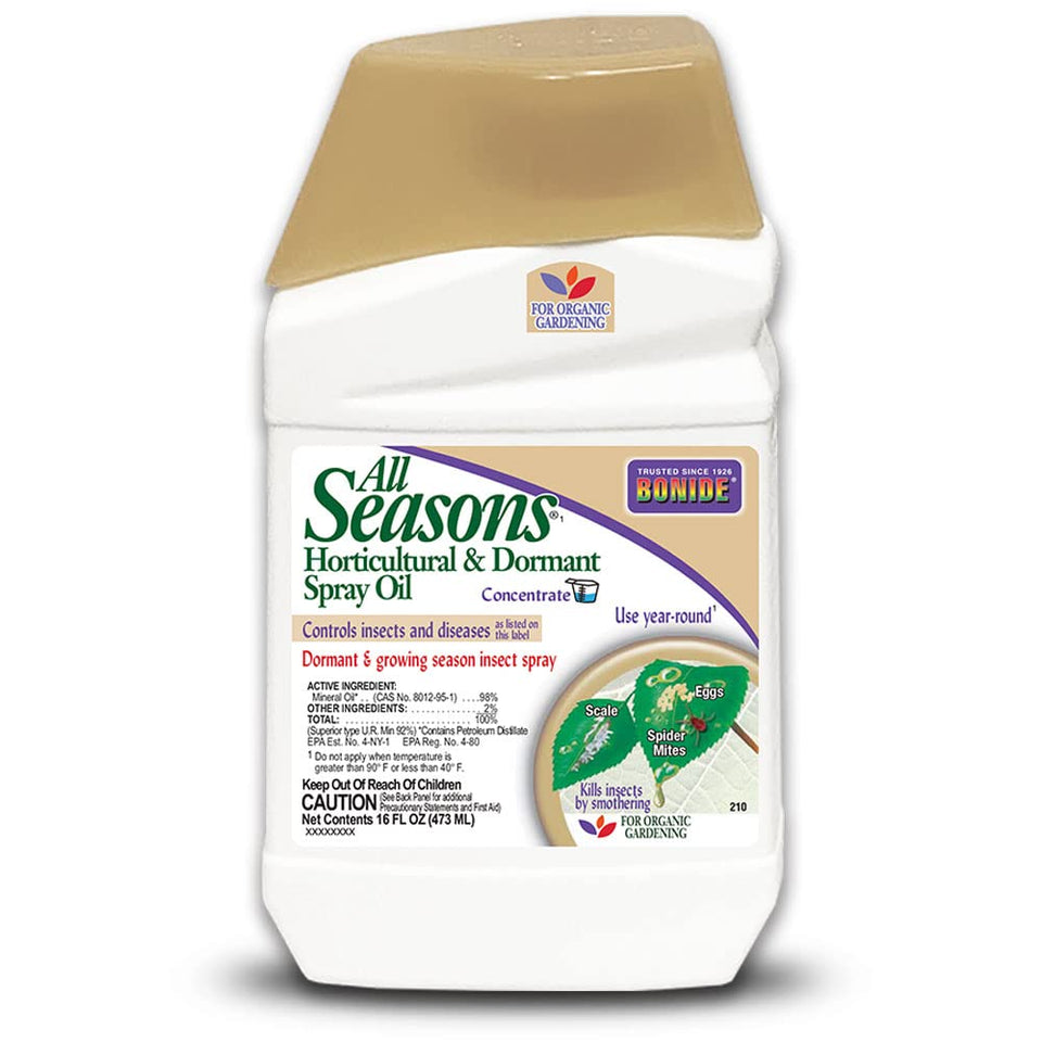 Bonide All Seasons Spray Oil bottle for organic pest protection on plants