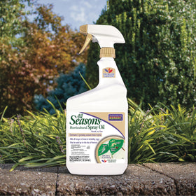 Bonide All Seasons Spray Oil spray nozzle close-up for even coverage on leaves and stems.
