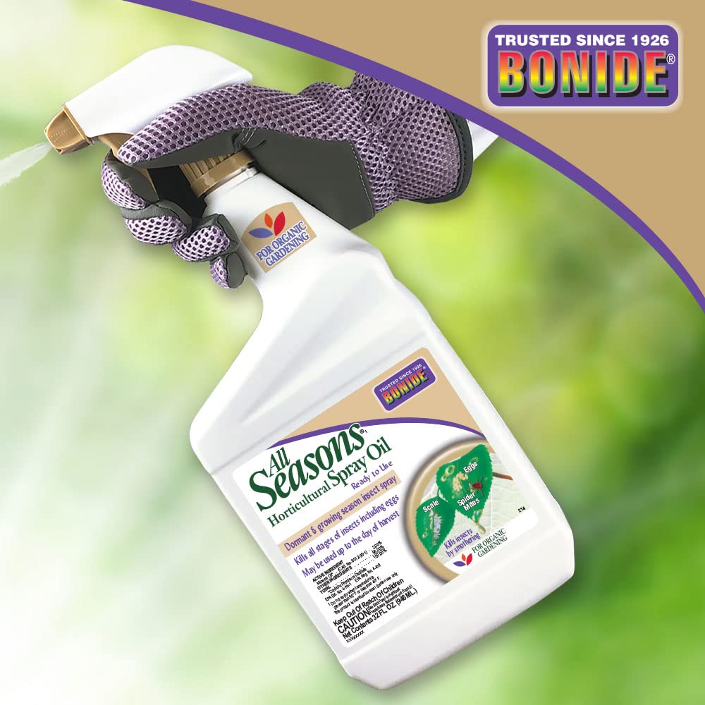 Bonide All Seasons Spray Oil on undersides of leaves to protect against pests and mildew.
