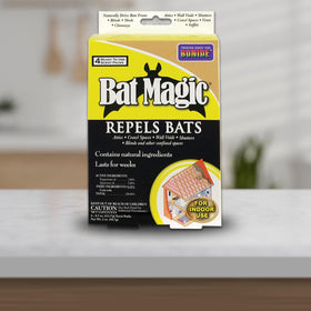 Bonide Bat Magic peppermint scent diffusion provides natural pest deterrence.