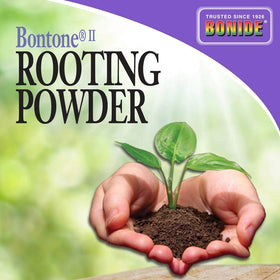 Applying Bonide Bontone Rooting Powder to a cutting during dipping process