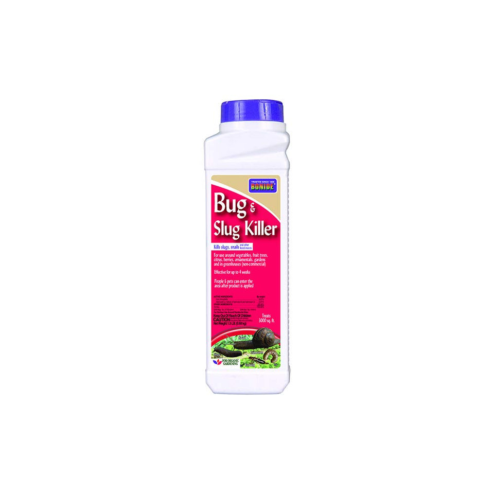 Bonide Bug and Slug Bait pellets close-up for garden pest control