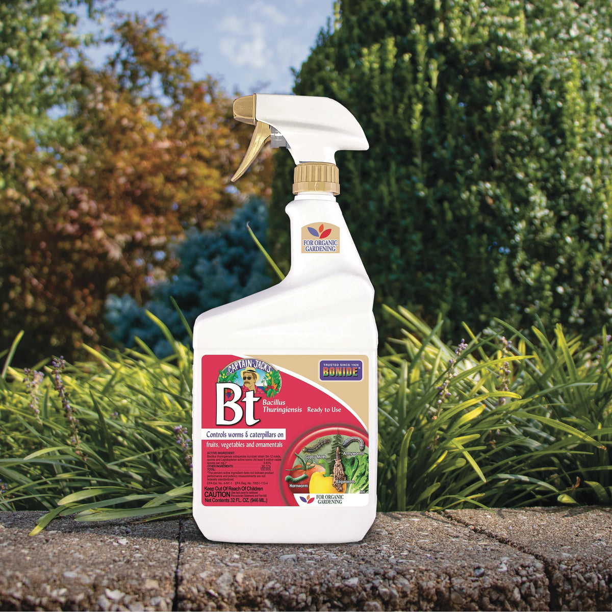 Organic insecticide label confirms suitability for organic gardening.