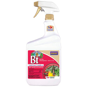 Bonide Captain Jack's Bt spray bottle ready for organic caterpillar control.