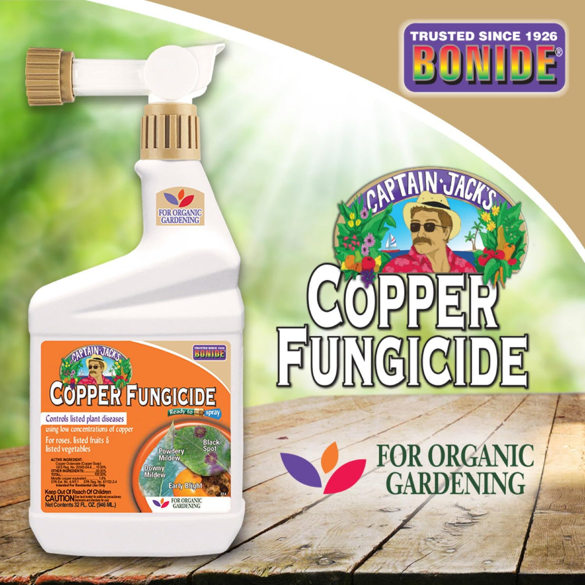 Captain Jack’s Copper Fungicide in a thriving garden provides disease control.