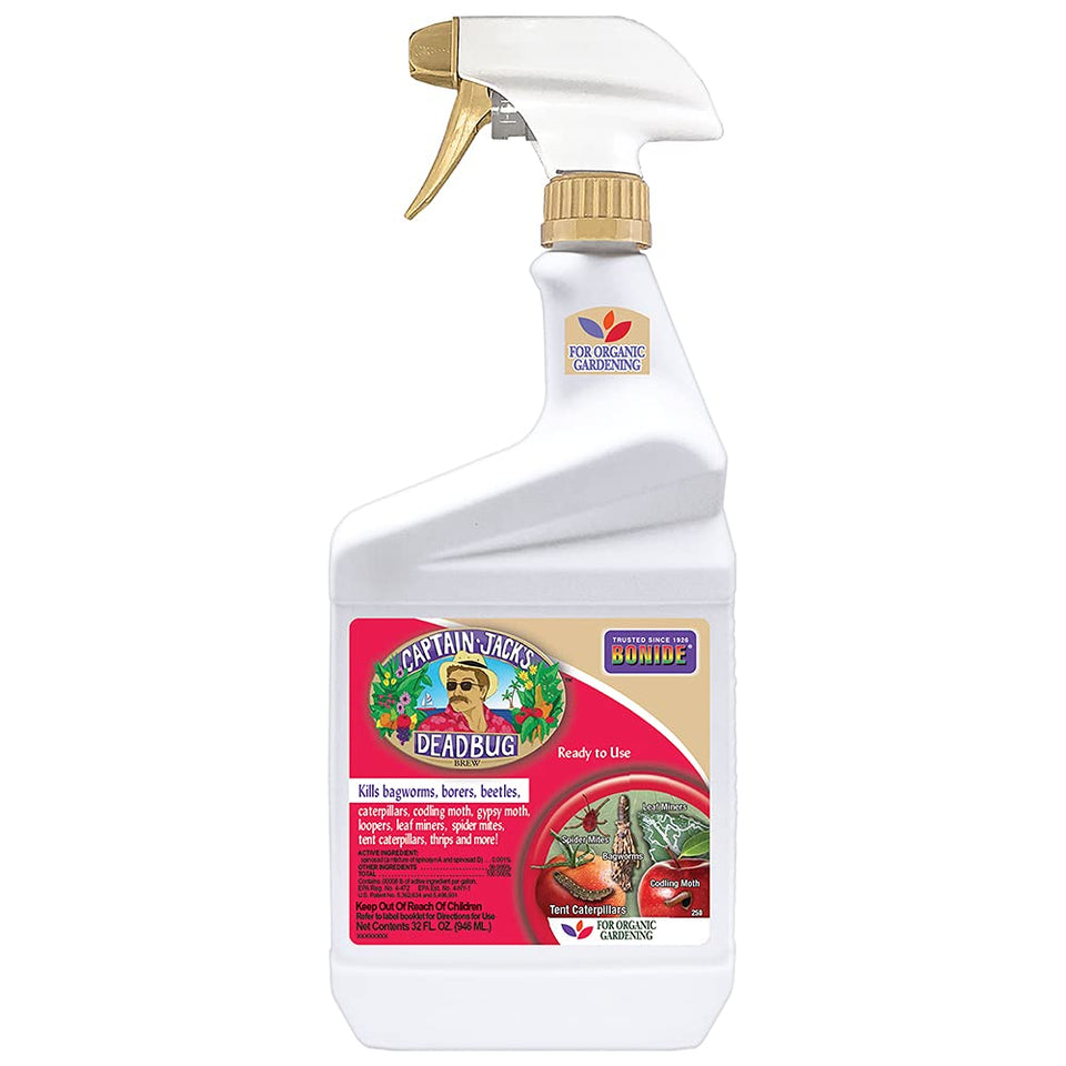 Bonide Captain Jack's Deadbug Brew bottle and sprayer for easy garden applications