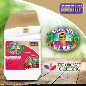 Bonide Captain Jack's Deadbug Brew on ornamentals and blooms for pest protection.