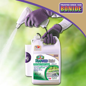 Bonide Captain Jack's Deadweed Brew around building bases helps prevent regrowth.