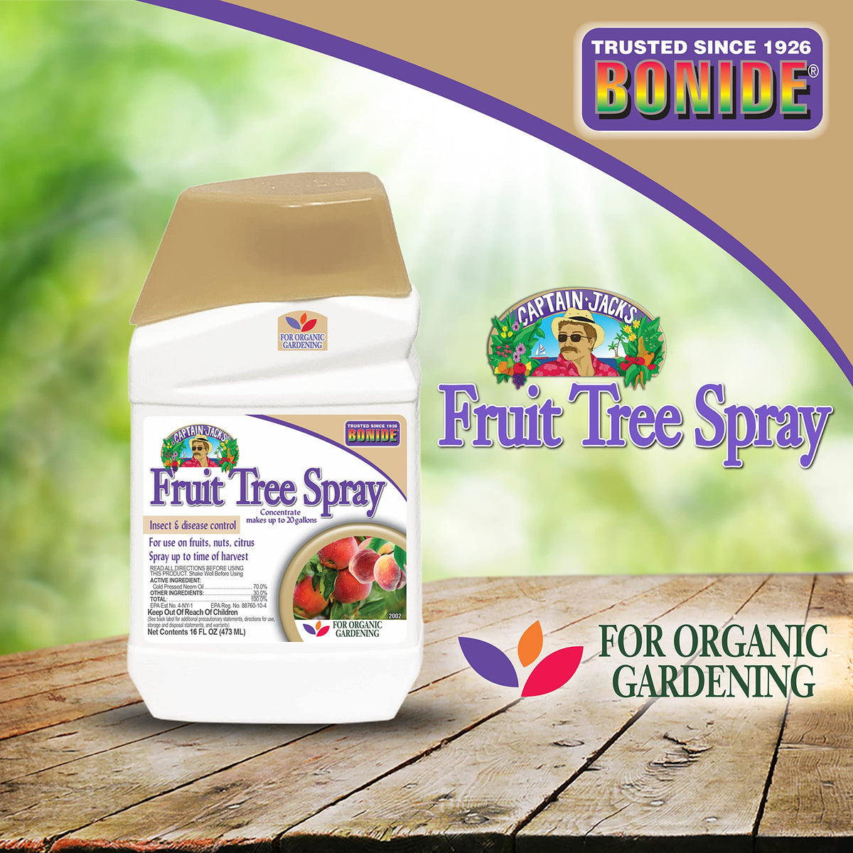 Bonide Captain Jack's Fruit Tree Spray as a foliar spray for healthy trees.