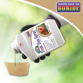 Bonide Captain Jack's Fruit Tree Spray mixing with water for ready solution.