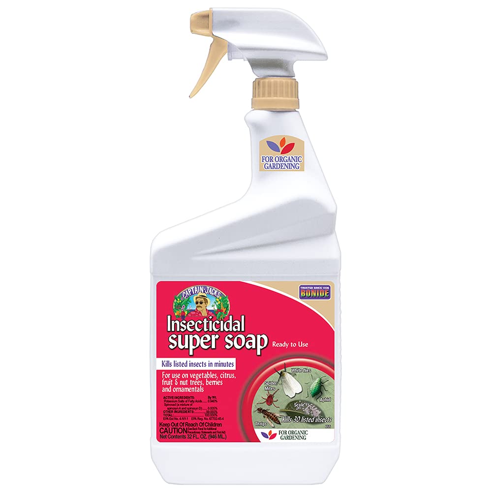 Bonide Captain Jack's Super Soap bottle ready to use for outdoor garden pest control.