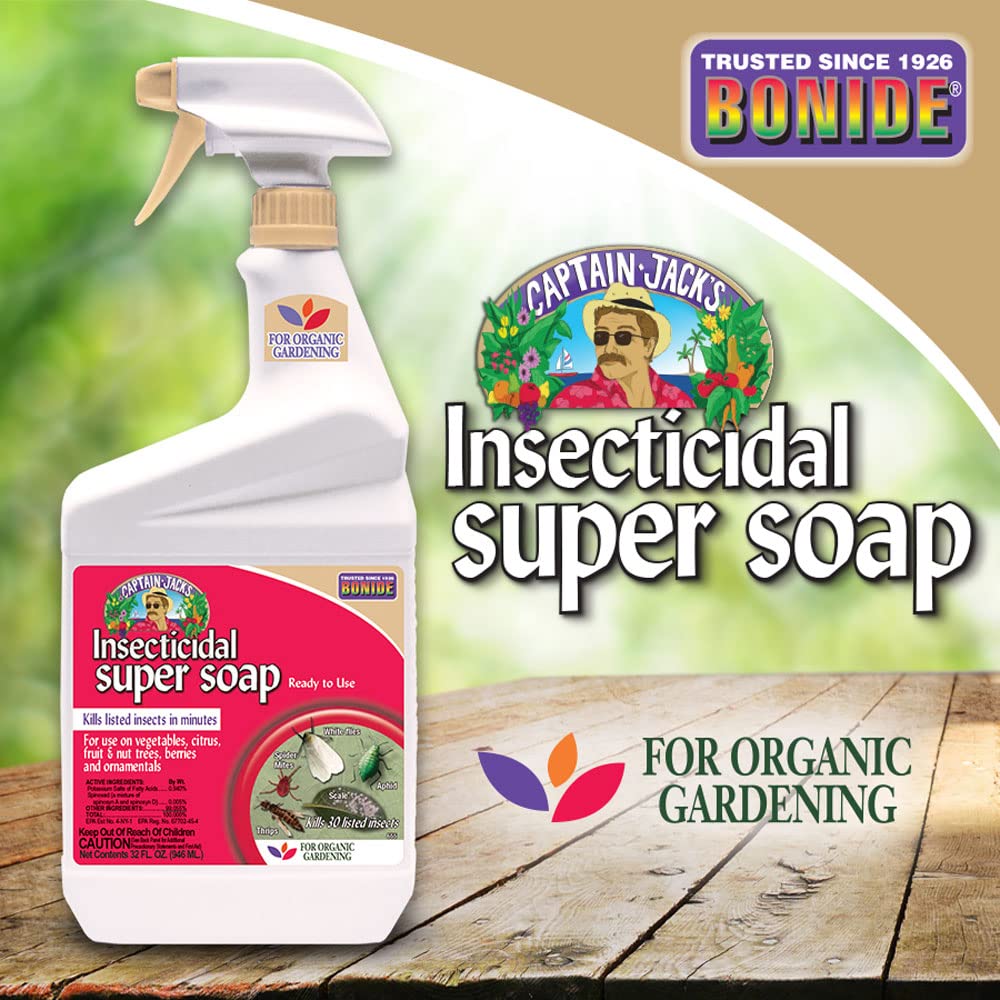 Bonide Captain Jack's Super Soap used on herbs like basil and mint.