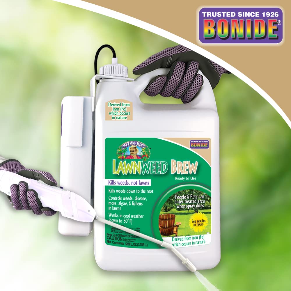 128 oz ready-to-use container offers broad lawn coverage