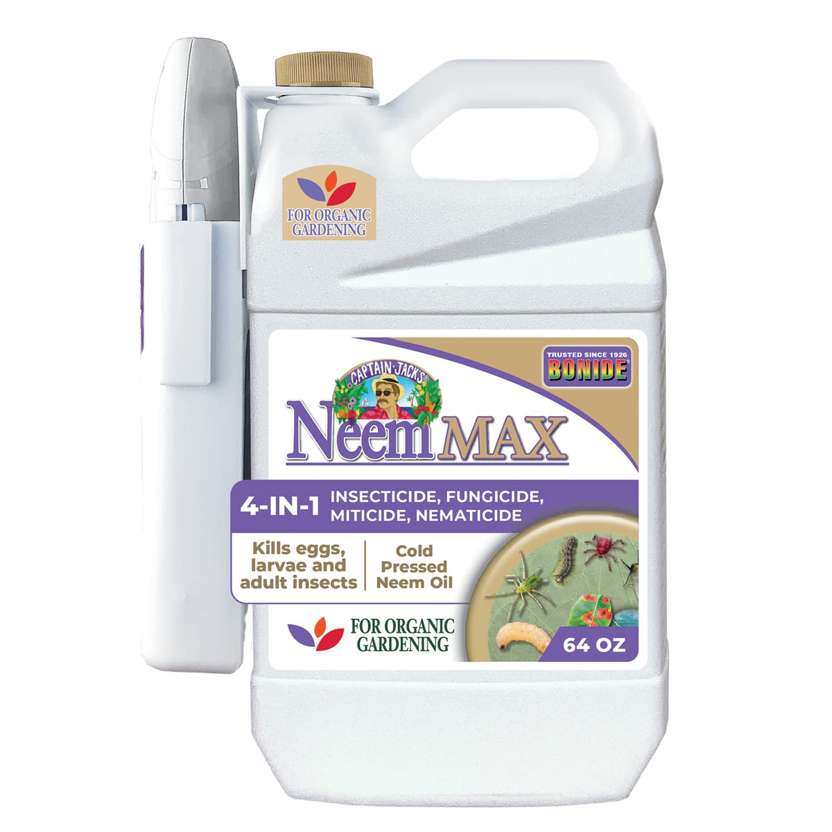 Bonide Captain Jack's Neem Max bottle pour for easy ready-to-use plant protection