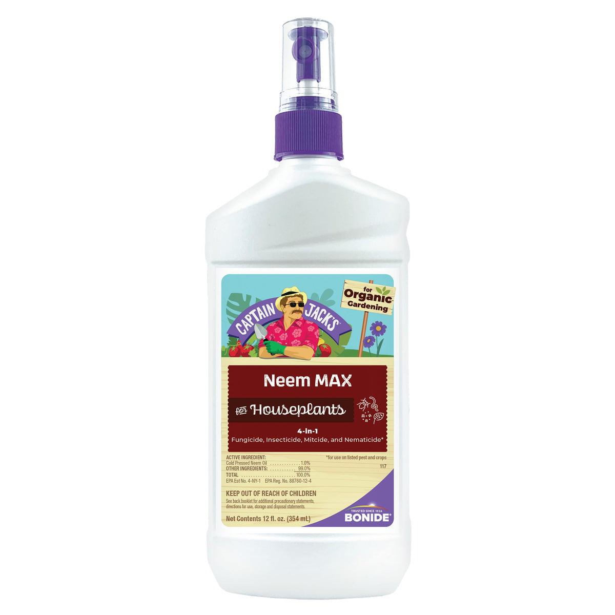 Bonide Captain Jack's Neem Max bottle pump for easy indoor spraying.