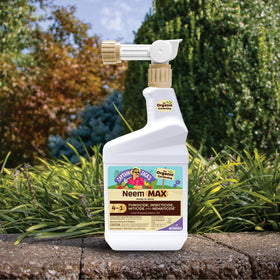 Hose-sprayer attachment ready-to-use for uniform coverage across plants.