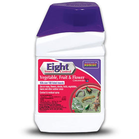 Bonide Eight Insect Control bottle for simple garden pest protection up to four weeks.