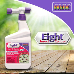 Bonide Eight Insect Control coverage-5000-sqft illustrates broad outdoor coverage per quart.