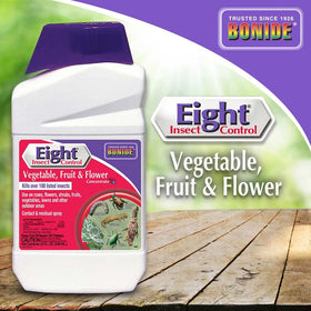 Label details showing directions and safety tips for Eight Insect Control usage.