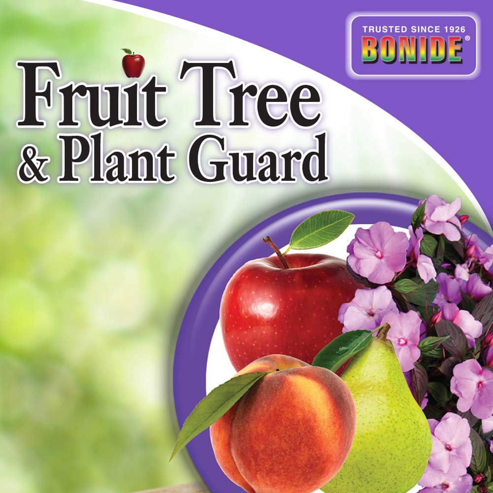 Leaves glistening after Bonide Fruit Tree & Plant Guard spray