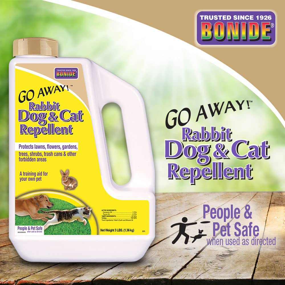 Cat and rabbit deterrence near flower beds with Go Away!.