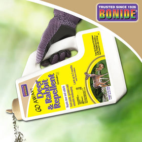 Go Away! granules ready-to-use shaker for easy outdoor control around lawns.