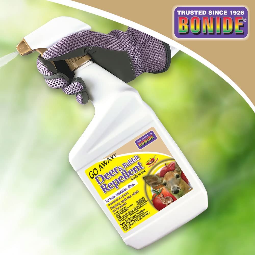 Bonide Go Away! works on ornamentals and structures to deter browsing.