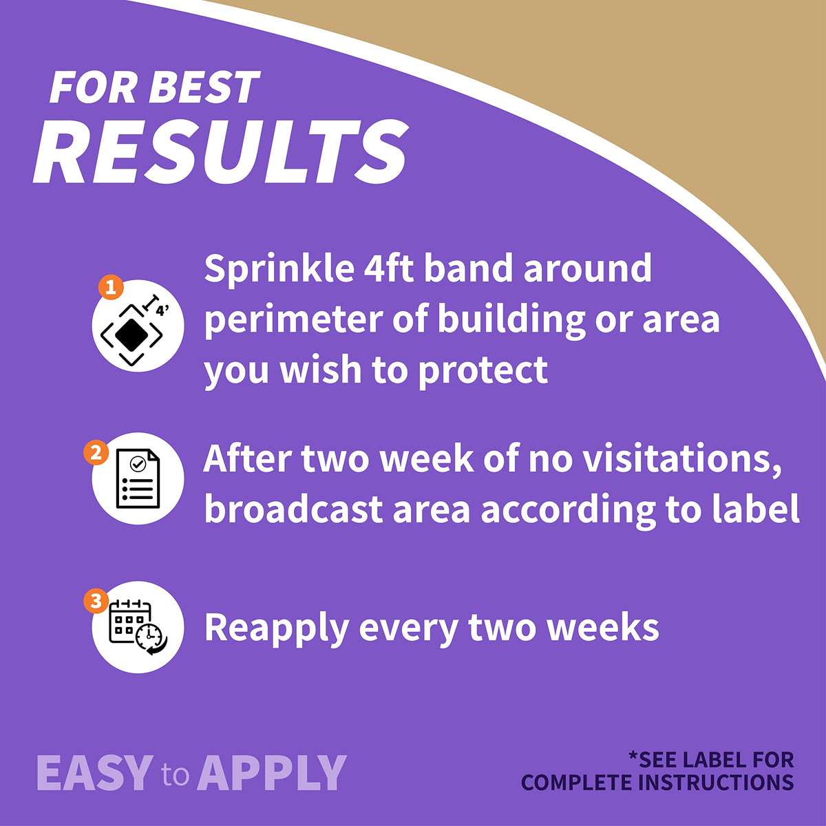 Bonide Go Away! granules lawn band protection—4-foot barrier around the area you want to protect.