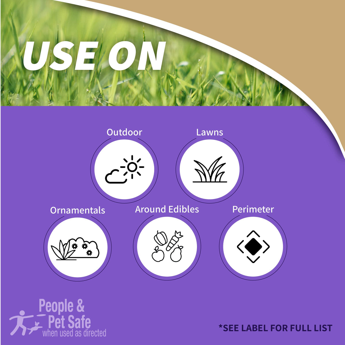 Go Away! granules spread on lawn to deter rabbits and pets.
