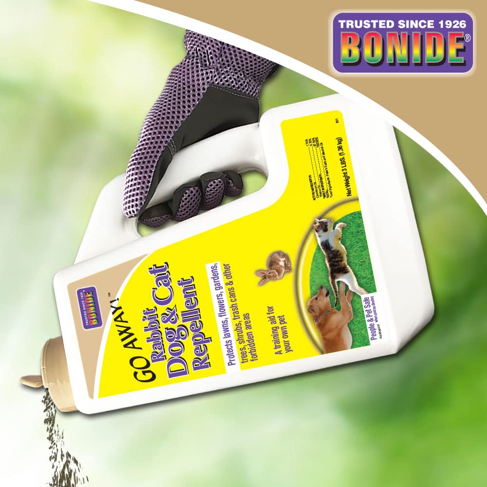 Granules around trees and shrubs protect while staying safe for plants.