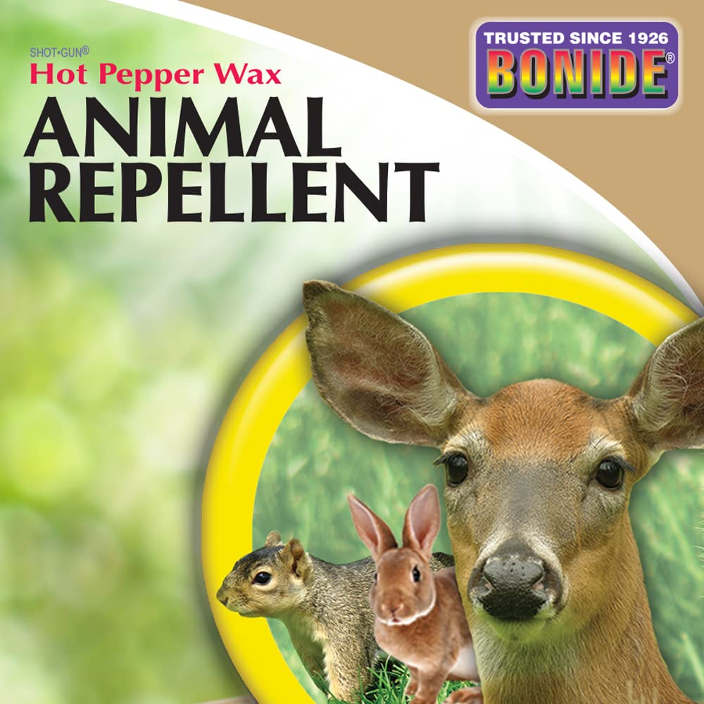 Bonide Hot Pepper Wax protecting garden beds from animal visits