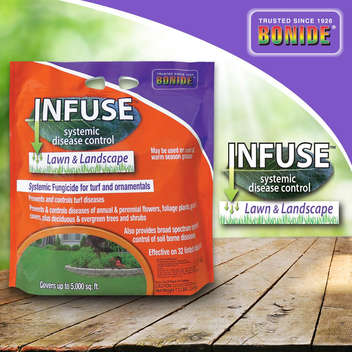 Bonide Infuse cool and warm-season grasses image indicating broad compatibility on lawns