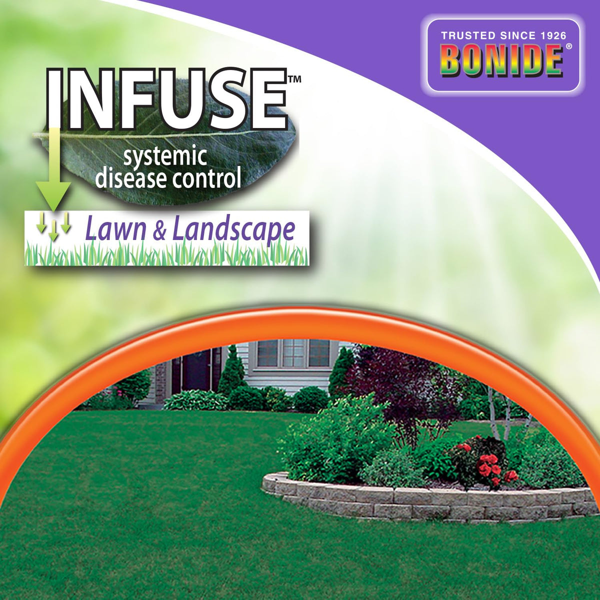 Bonide Infuse 5000 square feet coverage graphic emphasizing area protection for yards