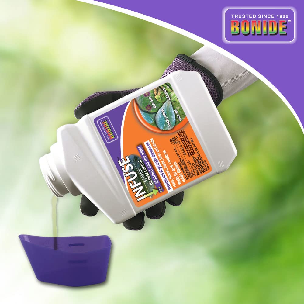 Bonide Infuse roses-flowers image emphasizes ornamental plant protection.