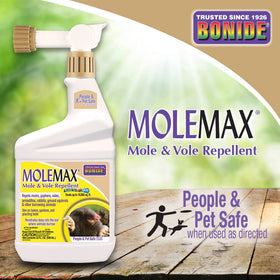 Bonide MOLEMAX castor oil action penetrates soil to deter burrowers.